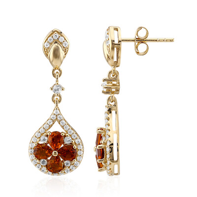 Boucles d'oreilles en argent et Citrine Madère