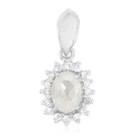 Pendentif en argent et Quartz Lune glacée
