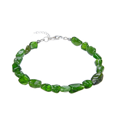 Bracelet en argent et Diopside de Russie