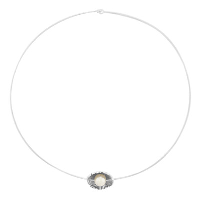 Collier ras du cou (Choker) en argent et Perle de culture d'eau douce