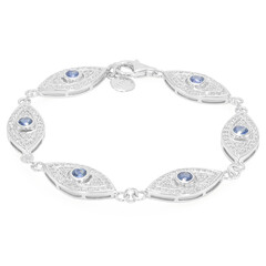 Bracelet en argent et Saphir du Laos