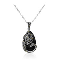 Collier en argent et Onyx noir