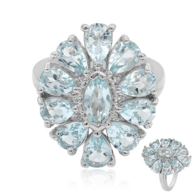 Bague en argent et Topaze bleu ciel