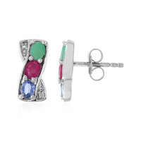 Boucles d'oreilles en argent et Emeraude de Socoto