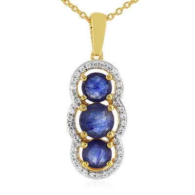 Collier en argent et Saphir bleu de Madagascar