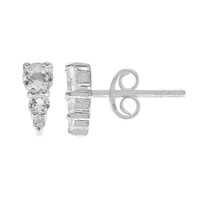 Boucles d'oreilles en argent et Topaze blanche