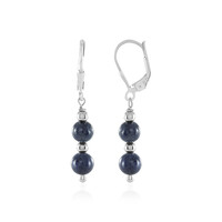 Boucles d'oreilles en argent et Saphir bleu
