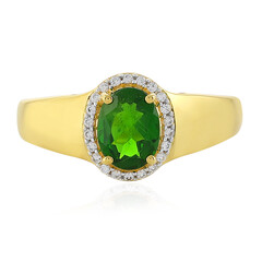 Bague en argent et Diopside de Russie