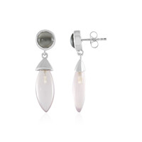 Boucles d'oreilles en argent et Quartz rose