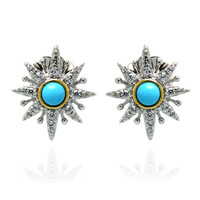 Boucles d'oreilles en argent et Turquoise Sleeping Beauty (Dallas Prince Designs)