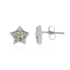 Boucles d'oreilles en argent et Diamant jaune I3