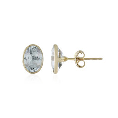 Boucles d'oreilles en or et Aigue-marine du Brésil