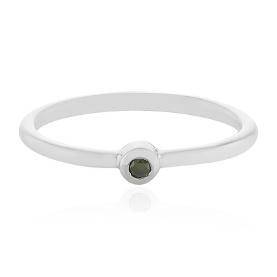 Bague en argent et Diamant vert