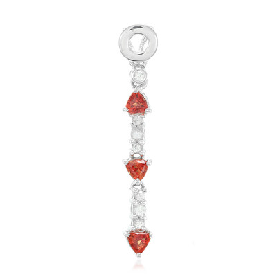 Pendentif en argent et Rubis rouge du soir