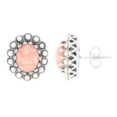 Boucles d'oreilles en argent et Rhodochrosite