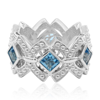 Bague en argent et Topaze bleu Suisse (Dallas Prince Designs)