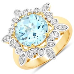 Bague en argent et Topaze bleu ciel