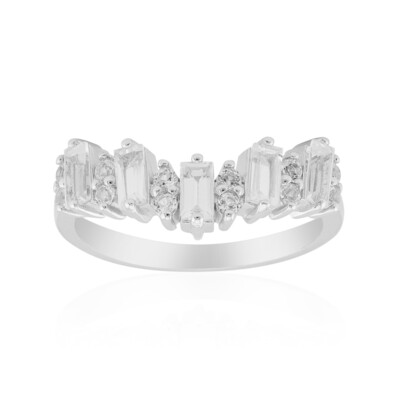 Bague en argent et Topaze blanche