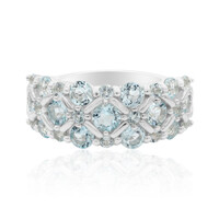 Bague en argent et Topaze bleu ciel