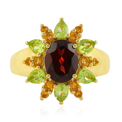 Bague en argent et Grenat Rhodolite framboise