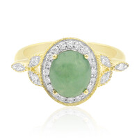 Bague en or et Jadéite Vert Noble