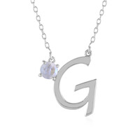 Collier en argent et Pierre de Lune arc-en-ciel