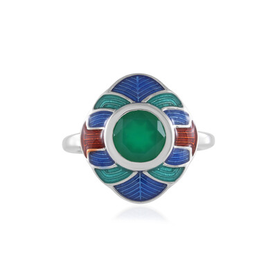 Bague en argent et Onyx vert (Adela Silber)