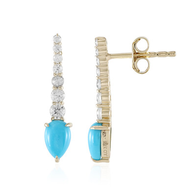 Boucles d'oreilles en or et Turquoise Sleeping Beauty