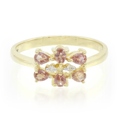 Bague en or et Saphir Padparadscha non chauffé