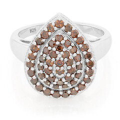 Bague en argent et Diamant rouge