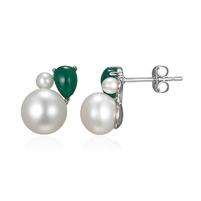 Boucles d'oreilles en argent et Perle de culture d'eau douce