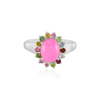 Bague en argent et Opale rose d'Éthiopie