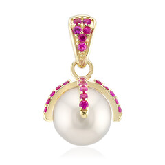 Pendentif en or et Perle blanche des mers du sud (Michelle Albala)