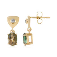 Boucles d'oreilles en or et Pierre du Soleil de l’Orégon