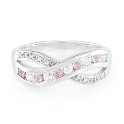 Bague en argent et Saphir rose de Ceylan