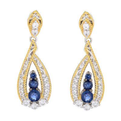 Boucles d'oreilles en argent et Saphir bleu (Gems en Vogue)