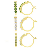 Boucles d'oreilles en argent et Diopside de Russie