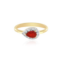 Bague en argent et Opale cerise
