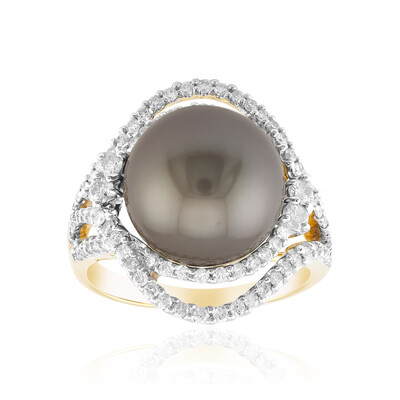 Bague en or et Perle de culture de Tahiti (TPC)