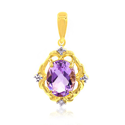 Pendentif en argent et Améthyste Rose de France