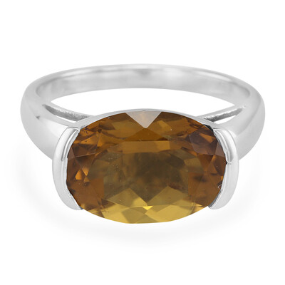 Bague en argent et Quartz cognac