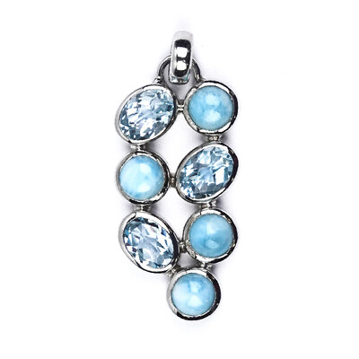 Pendentif en argent et Topaze bleue
