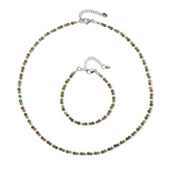 Parure en argent et Tourmaline rose