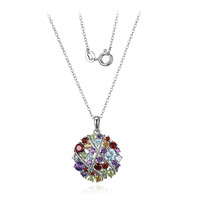 Collier en argent et Grenat du Mozambique
