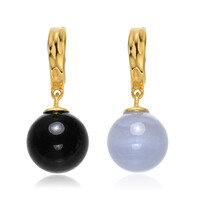Pendentif en argent et Agate zonée bleue