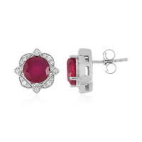 Boucles d'oreilles en argent et Rubis de Madagascar