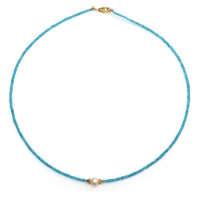 Collier en argent et Apatite bleue