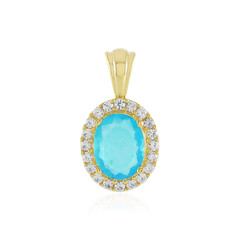 Pendentif en argent et Opale bleue d'Éthiopie