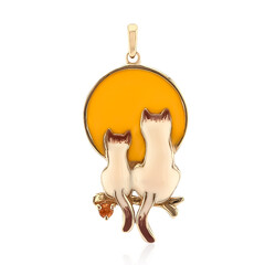 Pendentif en argent et Saphir orange