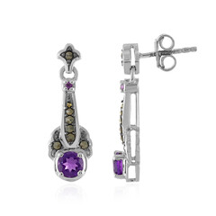 Boucles d'oreilles en argent et Améthyste de Zambie